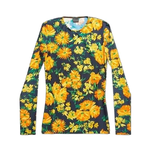 Floral Print Cotton T-Shirt