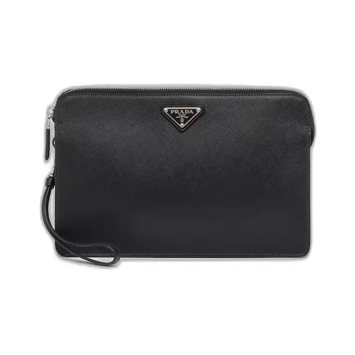 Saffiano leather pouch
