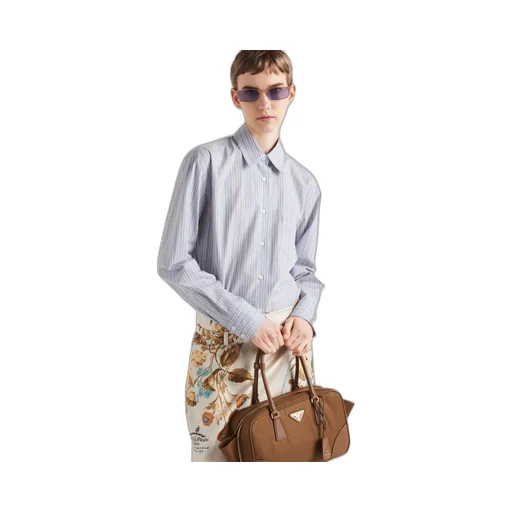 Striped poplin shirt