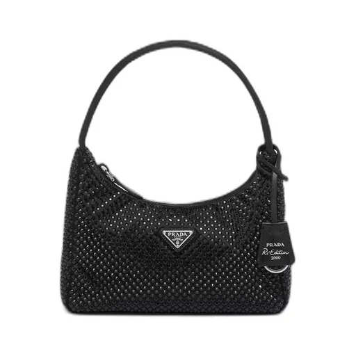 Satin mini-bag with crystals