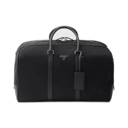 Re-Nylon and Saffiano leather duffel bag