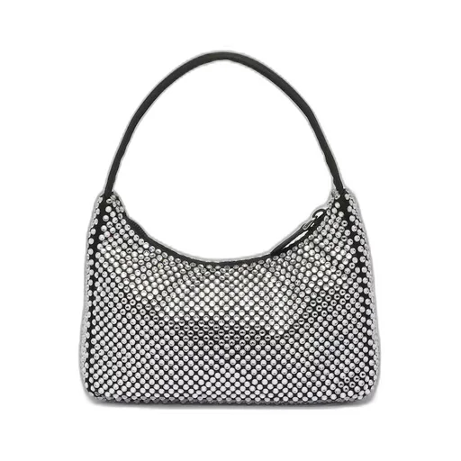 Satin mini-bag with crystals