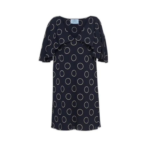 Printed sablé mini-dress