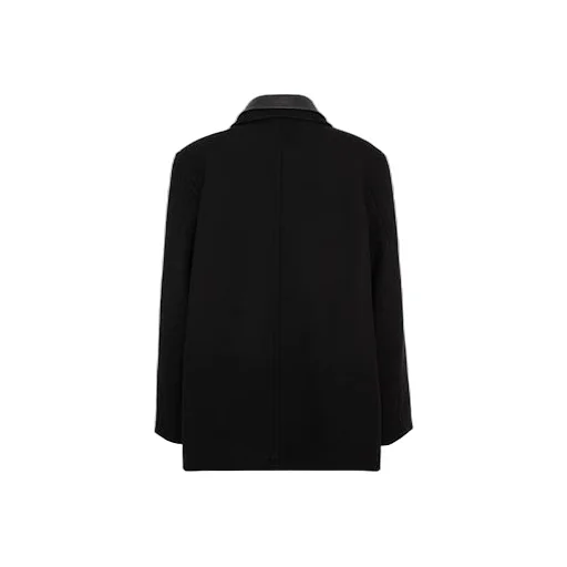 Double Collar Wool-Blend Coat