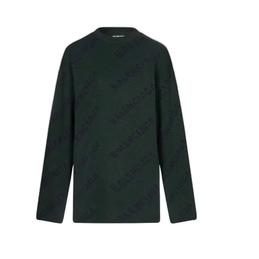 All Over Logo Crewneck Wool Knit Sweater