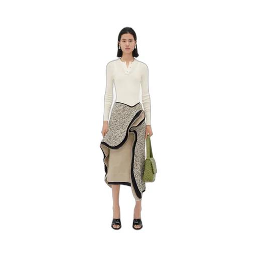 Textured Terrazzo Cotton Ruffle Skirt
