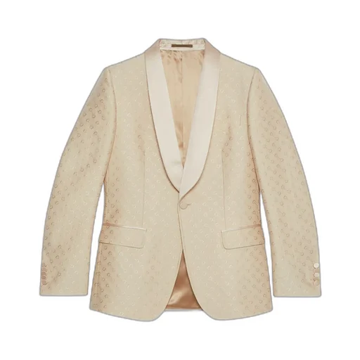 Horsebit wool silk jacquard jacket