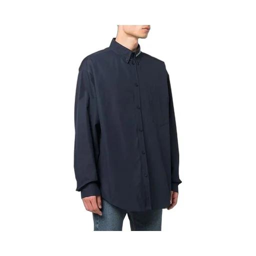 Logo Collar Long Sleeve Button Down Shirt