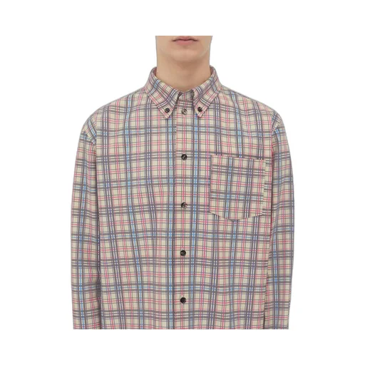 Printed Leather Checked Shirt