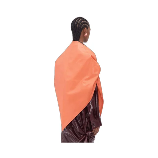 Shiny Leather Scarf With Ring Detail