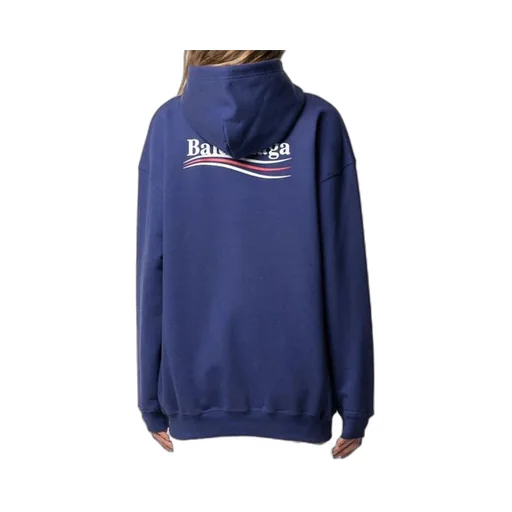 Logo Loose Hoodie Blue