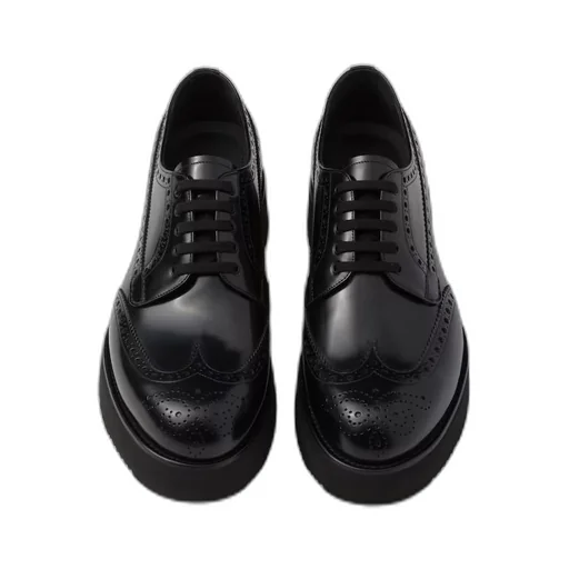 Brushed leather derby brogues
