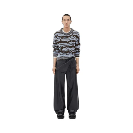 Distorted Stripe Cotton Jumper