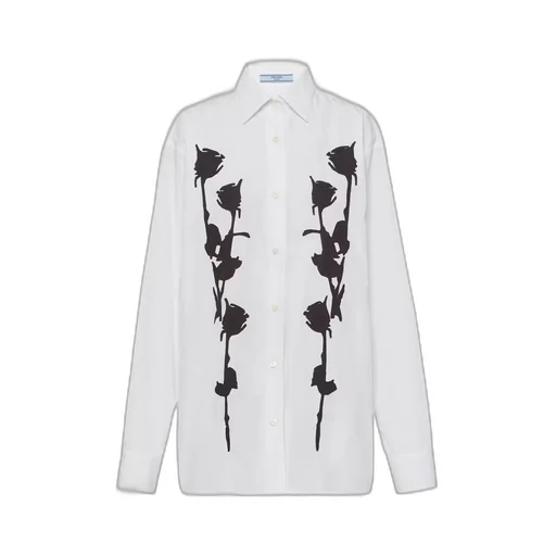 Embroidered poplin shirt
