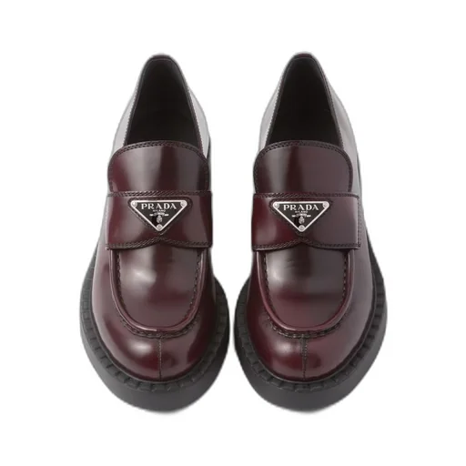 Chocolate brushed leather loafers