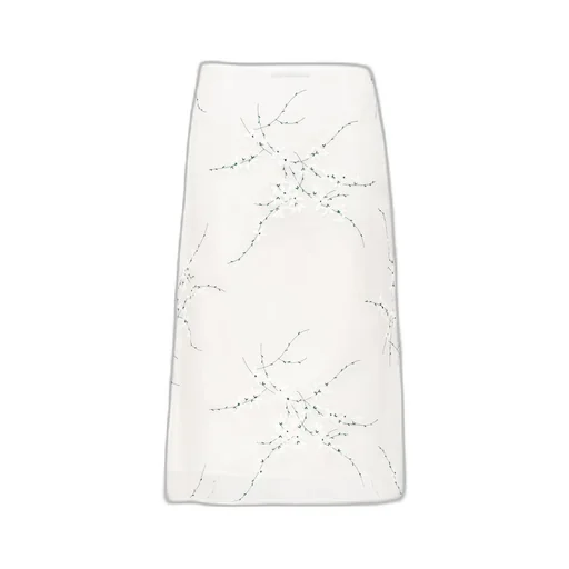 Embroidered organza midi-skirt