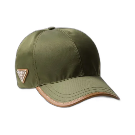 Re-Nylon and leather baseball cap
