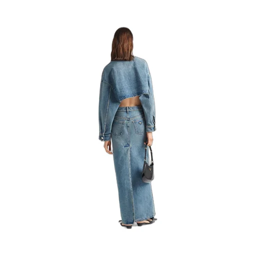 Denim maxi-skirt