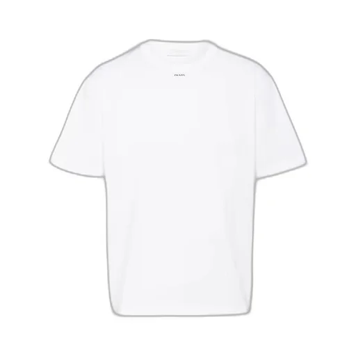 Stretch cotton T-shirt with logo