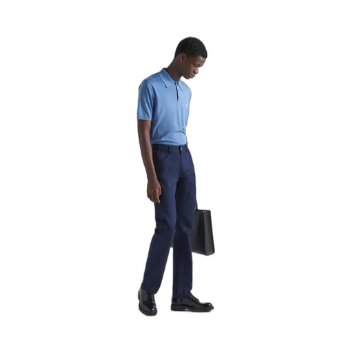 Five-pocket stretch drill jeans