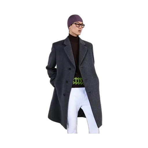 Single-breasted wool coat