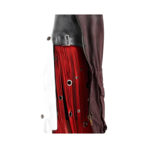 Midi-skirt with fringe and grommet embellishment
