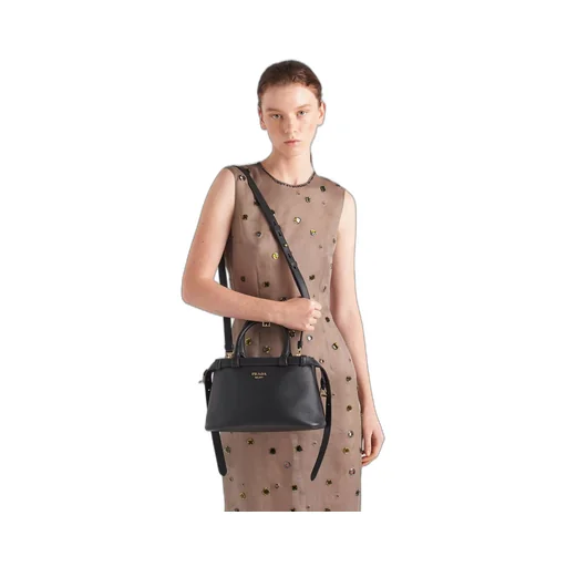 Prada Buckle small leather handbag with double belt