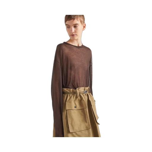 Cotton satin midi-skirt
