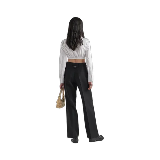 Embroidered poplin shirt