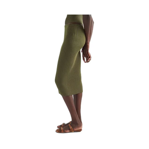 Ribbed knit cotton skirt
