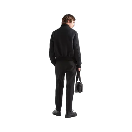 Wool and leather blouson