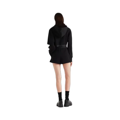 Cotton fleece and Re-Nylon hoodie