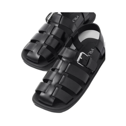 Brushed leather sandals