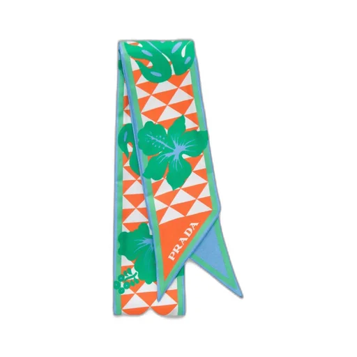 Printed silk twill scarf