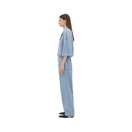 Light Bleached Denim Cropped Shirt