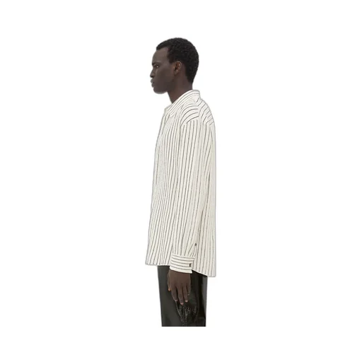 Pinstripe Knitted Linen Shirt