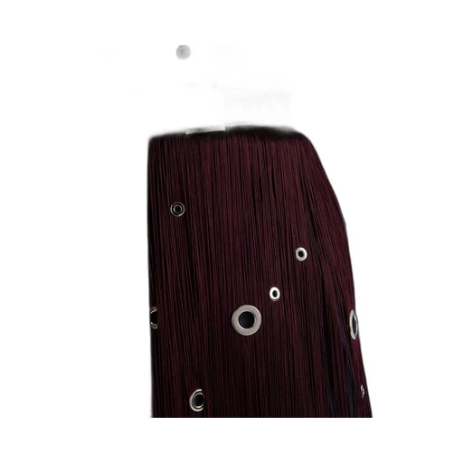 Midi-skirt with fringe and grommet embellishment