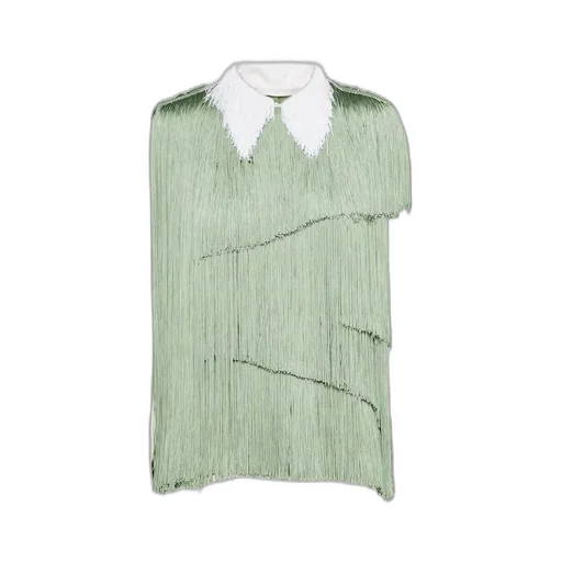 Organza top with fringe