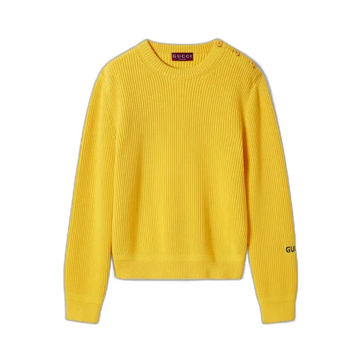 Cotton sweater with Gucci intarsia