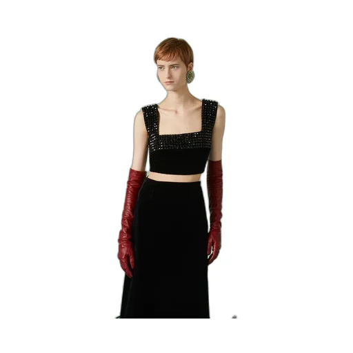Silk viscose velvet top