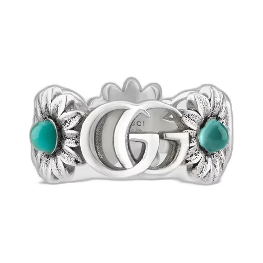 Double G mother of pearl ring