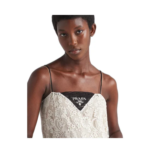 Embroidered lace midi-dress