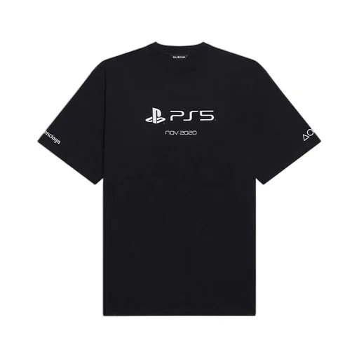 x PlayStation Crossover Ps5 Alphabet Geometry Pattern Printing T-Shirt