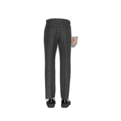 GG wool pants with optical effect