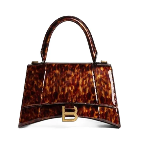 Hourglass Small Handbag Tortoise Shell Print