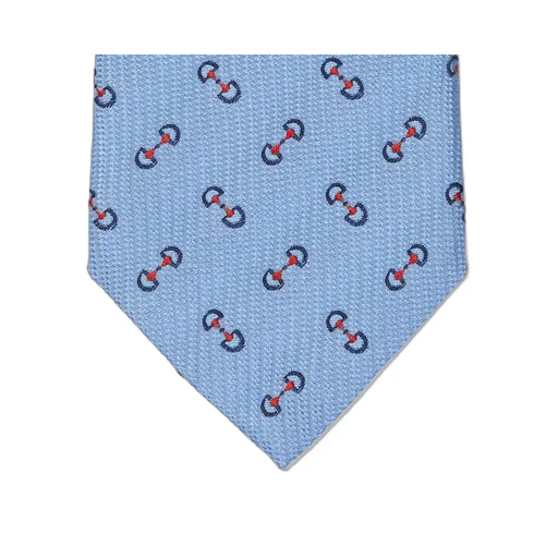 Horsebit silk jacquard tie