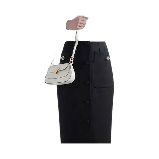 Long wool satin skirt