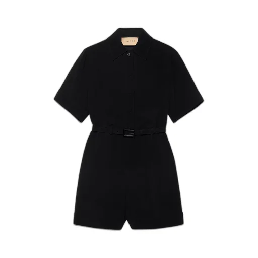 Viscose crêpe cady short jumpsuit