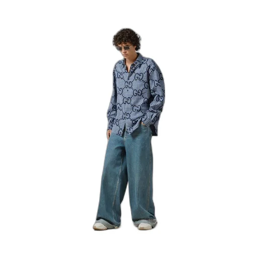 Jumbo GG checked wool shirt
