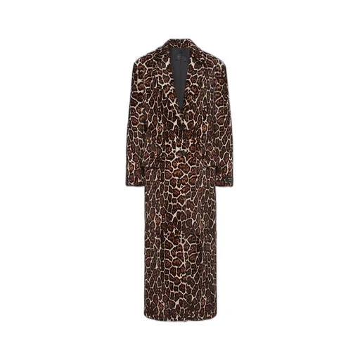 Printed sheepskin coat